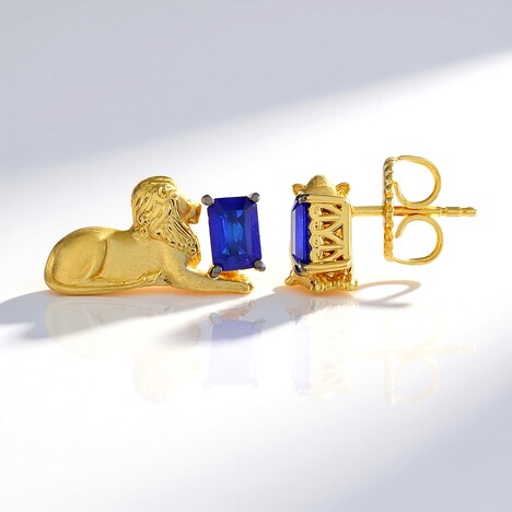 Orecchini in argento con Spinello Cobalto (Gems en Vogue)