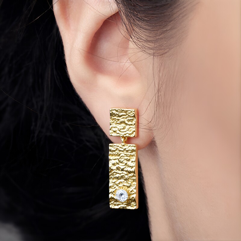 Zirkon-Silberohrringe