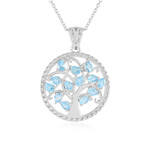 Collana in argento con Topazio Blu Svizzero