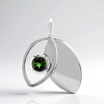 Ciondolo in argento con Tormalina Verde Brasiliana (Pallanova)