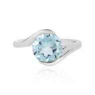 Anillo en plata con Topacio azul cielo