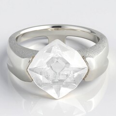Anello in argento con Quarzo Bianco