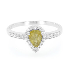 Anello placcato in platino con Tormalina Cuprian