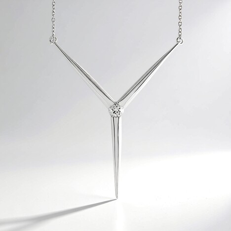 Collana in argento con Zaffiro Bianco (de Melo)