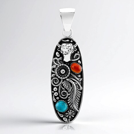 Ciondolo in argento con Turchese Kingman Mohave Blu (Jones Lee)