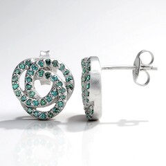 Orecchini placcati in platino con Diamante Fancy