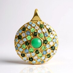 Pendentif en argent et Chrysoprase
