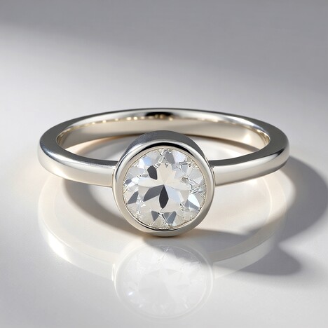 Anello in argento con Topazio Bianco