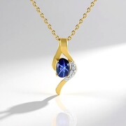 Collana in argento con Zaffiro Stellato Blu