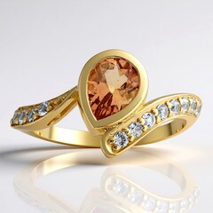 9K Brazilian Peach Tourmaline Gold Ring