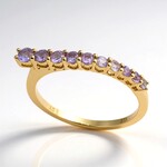Anello in oro con Zaffiro Ceylon Porpora (non riscaldato)