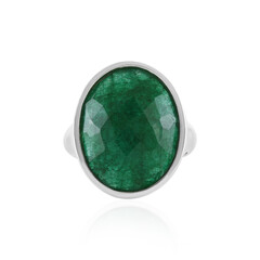 Bague en argent et Béryl couleur émeraude