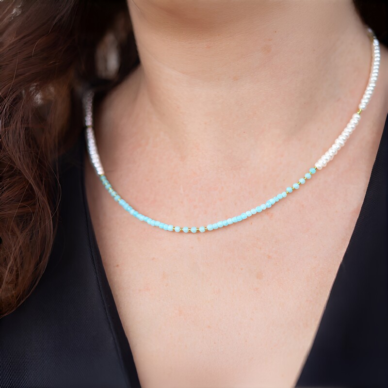 Amazonite Silver Necklace (Riya)
