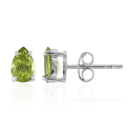 Burmesischer Peridot-Silberohrringe