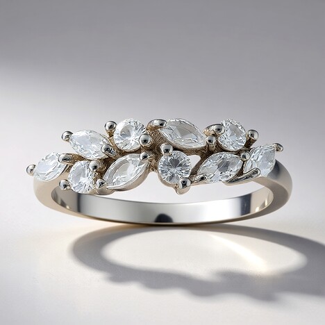 Anello in argento con Topazio Bianco