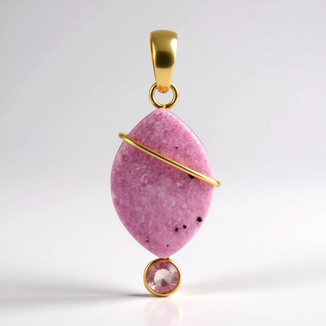 Ciondolo in argento con Cobalto Calcite (Bali Barong)