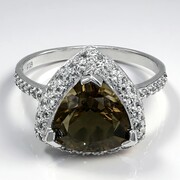Anillo en plata con Cuarzo ahumado