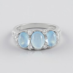 Anello in argento con Acquamarina Ofiki
