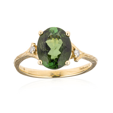 Anello in oro con Tormalina Neon del Congo (Smithsonian)