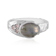 Pink Maniry Labradorite Silver Ring