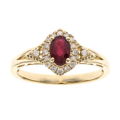 Gouden ring met een AAA Mozambique robijn