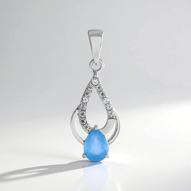 Ciondolo in argento con Onice Blu