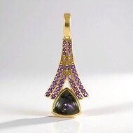 Zilveren hanger met een Paarse Minary Labradoriet (KM by Juwelo)