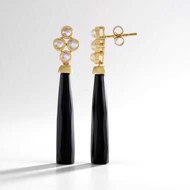 Boucles d'oreilles en argent et Onyx noir (KM by Juwelo)