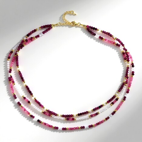 Collana in argento con Tormalina Rosa Nigeriana (Riya)