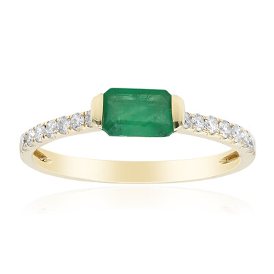 Gouden ring met een AAA Zambia smaragd (CIRARI)