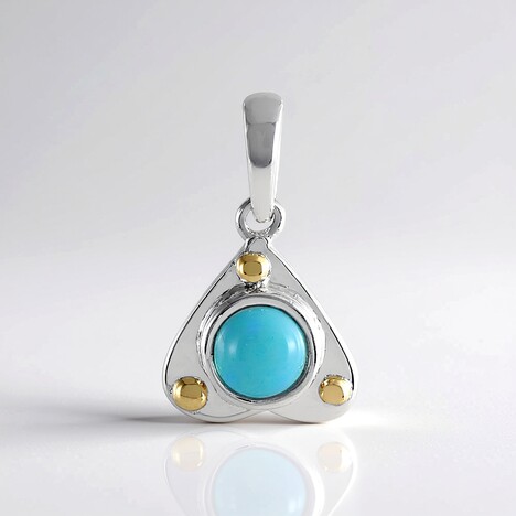 Ciondolo in argento con Opale Blu dell'Etiopia (Granulieren)