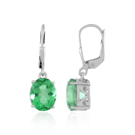 Boucles d'oreilles en argent et Quartz vert émeraude
