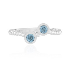 Zilveren ring met Zwitsers-blauwe topaasstenen