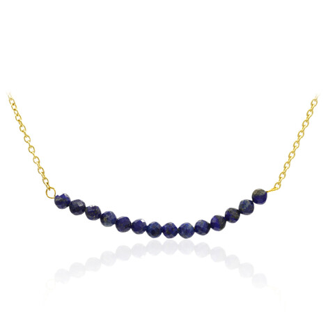 Zilveren halsketting met lapis lazulistenen