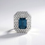 Ciondolo in argento con Topazio Blu Londra (MONOSONO COLLECTION)