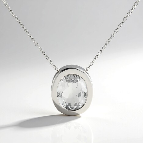 Collana in argento con Topazio Bianco (MONOSONO COLLECTION)