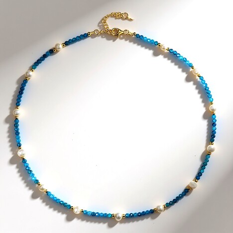 Collana in argento con Apatite Blu Neon (Riya)