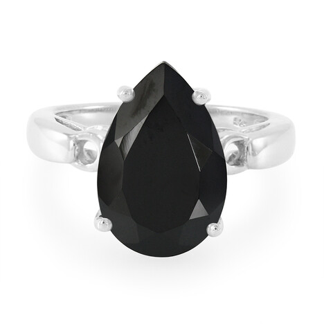 Black Spinel Silver Ring