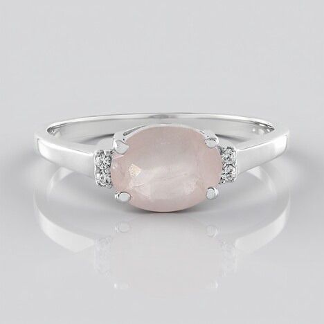 Anello in argento con Quarzo Rosa