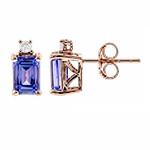 AAA-Tansanit-Goldohrringe