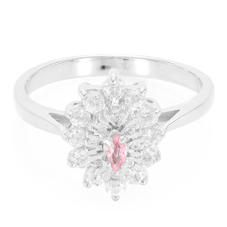 Padparadscha-Saphir-Silberring