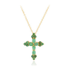 Collier en argent et Emeraude du Brésil