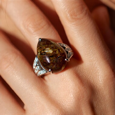Anello in argento con Quarzo Dinosauro