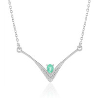 Russian Emerald Silver Necklace