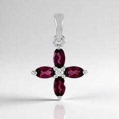 Ciondolo in argento con Rodolite