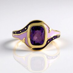 Zilveren ring met een amethist (Adela Silber)