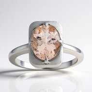 Zilveren ring met een Braziliaanse Morganiet