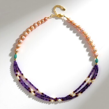 Collana in argento con Ametista Zambiana (Riya)