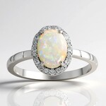 Bague en argent et Opale d'Australie