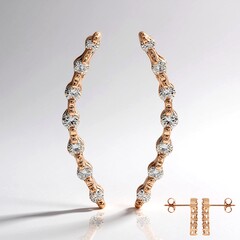 Orecchini in argento con Diamante Rose de France VS1 di Argyle